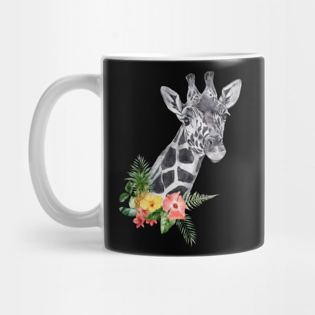 Floral Wild Giraffe Camelopard Spirit Animal Wildlife Rescue by PinkyTree